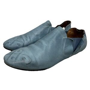 Bueno Turkey soft blue leather molded detail slip on shoes slides EU 40 US 9-9.5